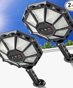 Outdoor Waterproof Solar Street Light with Motion Sensor 2 Pack