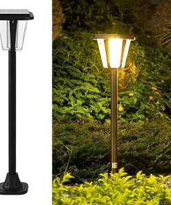 Modern Solar Pathway Light Aluminum Lantern for Garden 34.3″