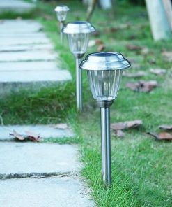 Solar LED Outdoor Lights 8-Pack Stainless Steel Landscape Pathway 2