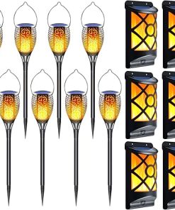 Solar Flame Lights Outdoor for Garden Patio Pathway Dusk to Dawn