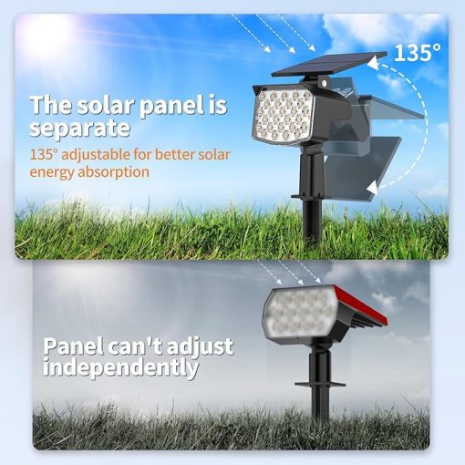 WELALO 6 Pack Solar Spot Lights Outdoor with 3 Modes and Adjustable Design - Image 2