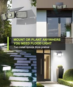 Solar Motion Sensor Outdoor Lights 3600LM with 3 Lighting Modes 4 Pack 2