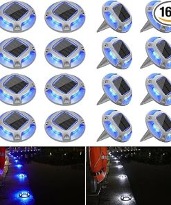 VOLISUN Solar Driveway Lights 16 Pack Waterproof LED Step Lights