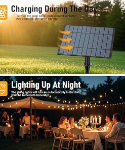 100FT Solar String Lights with Dimmable LED Bulbs for Outdoor Use 2