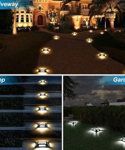 8 Pack Solar Deck Lights Waterproof Outdoor LED Road Markers 2