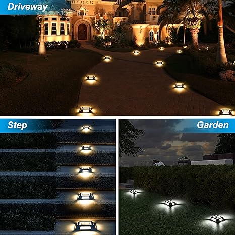 8 Pack Solar Deck Lights Waterproof Outdoor LED Road Markers 2 8 Pack Solar Deck Lights Waterproof Outdoor LED Road Markers - Image 2
