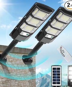Solar Outdoor Lights 2 Pack Waterproof Motion Sensor Security Flood Light