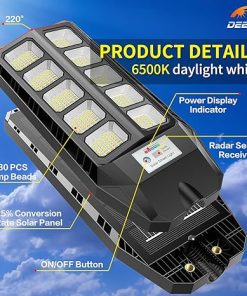 Solar Outdoor Lights 6500K Dusk to Dawn Motion Sensor with Remote 2