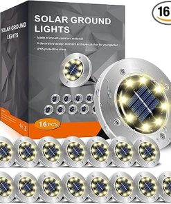 16 Pack Waterproof Solar Lights for Outdoor Garden Pathway Use