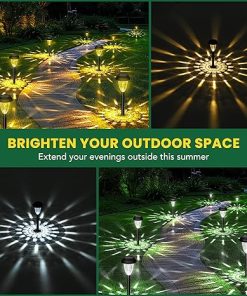 GIGALUMI 16 Pack Solar Lights Outdoor Waterproof Warm White Garden Decor 2