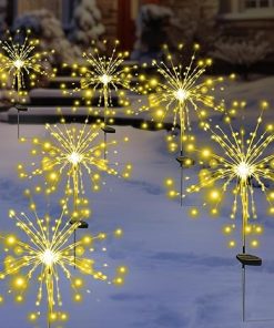 Solar Garden Firework Lights 6 Pack Waterproof Twinkle Outdoor Decor 2