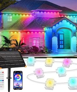 Solar Outdoor Lights 32.8ft with 20 LEDs Remote Control Holiday Decor