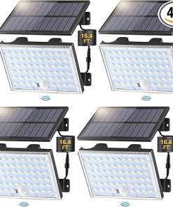 Outdoor Solar Lights with Motion Sensor Remote IP65 Waterproof 4 Pack