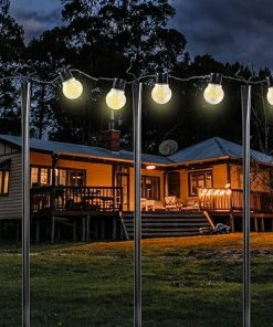 10ft String Light Poles with Hooks for Patio and Garden Parties 2