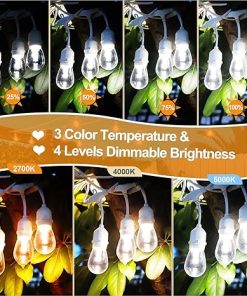 3 Color Dimmable Solar String Lights 48FT with Remote and Bulbs 2