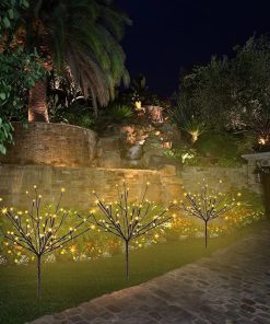 Outdoor Solar Pathway Lights 3 Pack LED Twig Garden Lights 60 LEDs 2