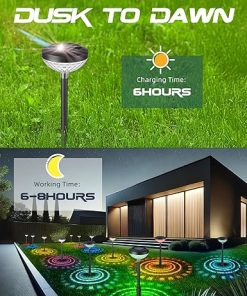 12 Pack Solar Pathway Lights RGB Warm White for Yard Garden Decor 2