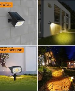 8 Pack Solar Outdoor Lights Waterproof 64 LEDs 3 Modes for Garden 2