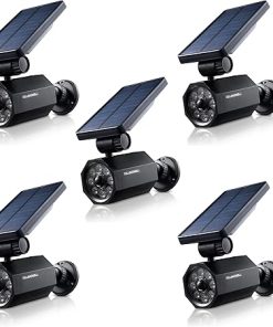 Bionic Spotlight Solar Motion Sensor Outdoor Lighting 5 Pack Black