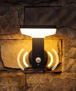 Yoolax Motion Activated Solar Porch Light Outdoor Wall Sconce 1 Pack