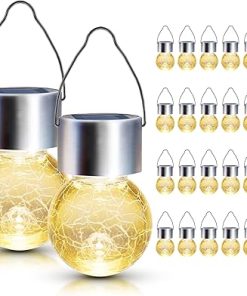 GIGALUMI 24 Pack Solar Outdoor Hanging Lights for Garden Decoration