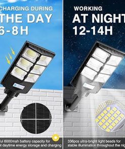 ZJOJO 10000LM Solar Street Lights Outdoor with Motion Sensor 4 Pack 2
