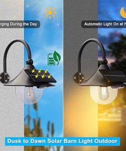Moodyfei Motion Sensor Solar Barn Lights with 3 Modes for Outdoor Use 2