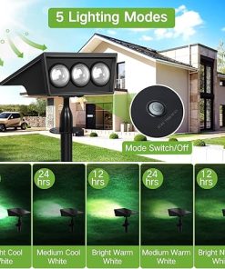 Solar Spot Lights Outdoor 5 Modes IP68 Waterproof Garden Lights 6 Pack 2