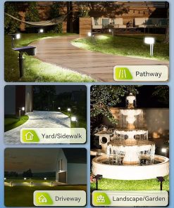 Solar Spot Lights Outdoor IP66, 12 Pack LED Auto On/Off Garden Lights 2