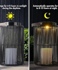 2 Pack Waterproof Solar Lanterns for Outdoor Use and Decor 2