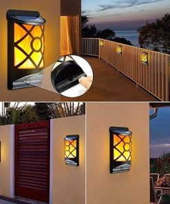 Solar Flame Lights Outdoor Waterproof LED Lanterns for Patio Garden 2