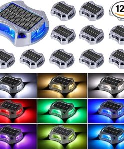 Solar Driveway Lights 12 Pack LED Waterproof Pathway Lighting