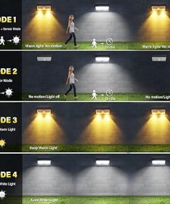 6 Pack Solar Motion Sensor Lights Waterproof for Outdoor Security 2