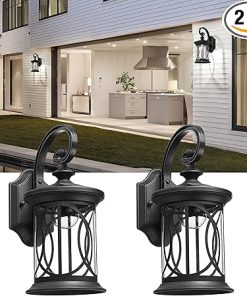 2 Pack Solar Wall Lanterns Waterproof Outdoor Lighting LED HS165S-2