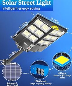 Ofuray 2000W Solar Street Light Outdoor LED Flood Light with Motion Sensor 2