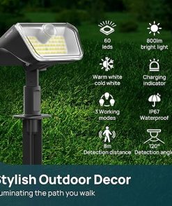 Outdoor Waterproof Solar Motion Sensor Lights 60 LEDs 4 Pack 2