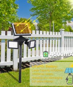 Solar Motion Detector Flood Lights 2-Pack Waterproof for Yard Garden 2