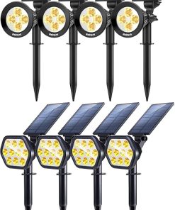 Nekteck Solar Spotlights 4 LED Pack and 10 LED Pack for Outdoors