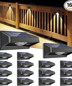 Bright LED Solar Fence Lights Waterproof for Backyard and Patio 16 Pack