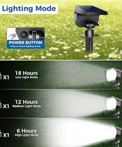 12 Pack Solar Spot Lights Outdoor Waterproof 3 Modes for Garden 2