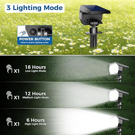 12 Pack Solar Spot Lights Outdoor Waterproof 3 Modes for Garden 2 12 Pack Solar Spot Lights Outdoor Waterproof 3 Modes for Garden - Image 2