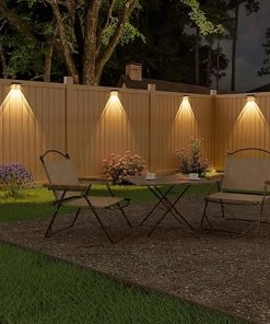 12 Pack Solar Fence Lights Warm White Waterproof Outdoor LEDs 2