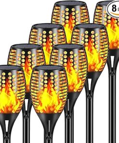 Large Solar Torch Lights 43 Inch Waterproof 96 LED Dancing Flames