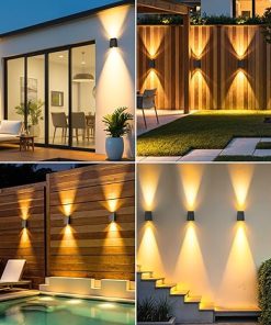 6 Pack Solar Wall Lights and 20 Pack Deck Lights Outdoor Waterproof 2