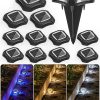 iGlow 8 Pack White Outdoor Solar LED Post Cap Lights for Garden 3