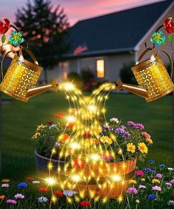 Mothers Day Solar Lights Outdoor Watering Can Garden Decor (2 Pack)
