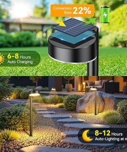8 Pack Solar Pathway Lights Waterproof LED Garden Walkway Lights 2