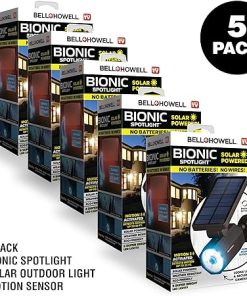 Bionic Spotlight Solar Motion Sensor Outdoor Lighting 5 Pack Black 2