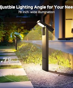 Solar Pathway Lights 4 Pack, 360° Adjustable, IP65 Waterproof 200LM 2