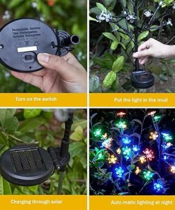 Waterproof Solar Garden Lights 6 Pack for Outdoor Decoration 2